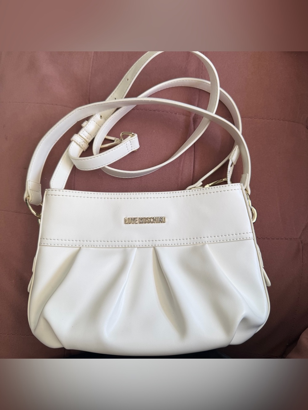 Love Moschino Cream Crossbody Bag